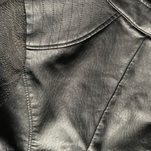 Xhilaration Black Faux Leather and Sweater Jacket Women- Size L - NWOT - Picture 13 of 14